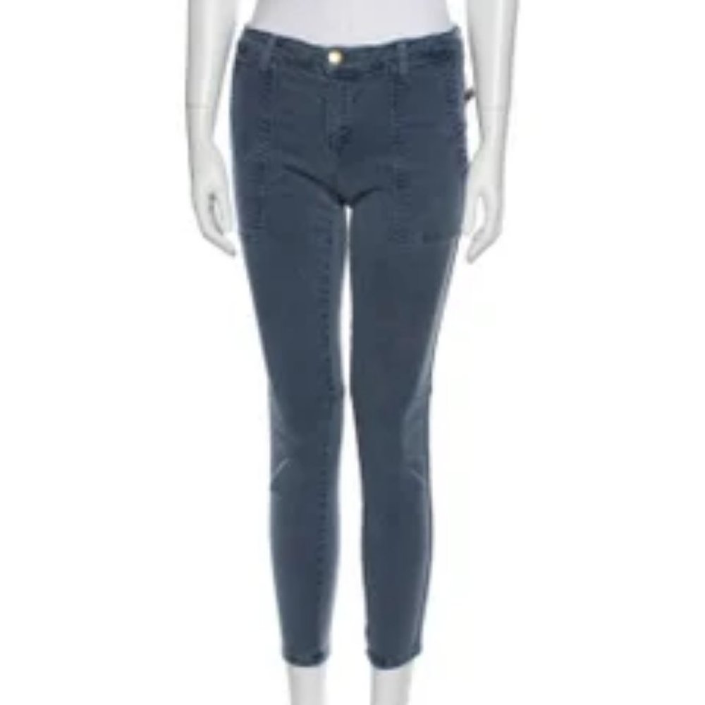 Current/Elliott Skinny Leg Jeans Blue Light Wash Mid-Rise Zip Sz 28 #571